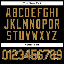 Load image into Gallery viewer, Custom Black Old Gold Pinstripe Old Gold-White Authentic Baseball Jersey