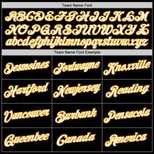 Load image into Gallery viewer, Custom Black White-Gold Authentic Baseball Jersey