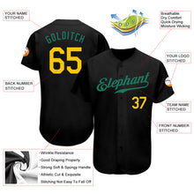 Load image into Gallery viewer, Custom Black Gold-Kelly Green Authentic Baseball Jersey