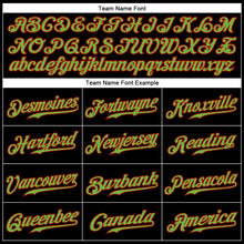 Load image into Gallery viewer, Custom Black Neon Green-Red Authentic Baseball Jersey