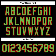 Load image into Gallery viewer, Custom Black Neon Green-Red Authentic Baseball Jersey