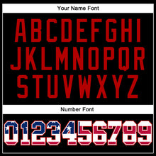 Load image into Gallery viewer, Custom Black USA Flag-Red Authentic Baseball Jersey