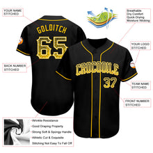 Load image into Gallery viewer, Custom Black Gold-White Authentic Drift Fashion Baseball Jersey