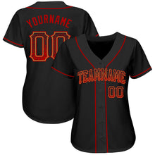 Load image into Gallery viewer, Custom Black Red-Old Gold Authentic Drift Fashion Baseball Jersey