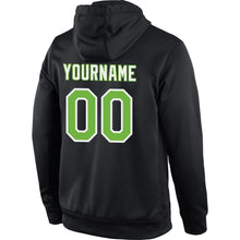 Load image into Gallery viewer, Custom Stitched Black Neon Green-White Sports Pullover Sweatshirt Hoodie