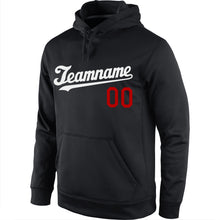 Загрузить изображение в средство просмотра галереи, Custom Stitched Black White-Red Sports Pullover Sweatshirt Hoodie