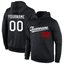 Загрузить изображение в средство просмотра галереи, Custom Stitched Black White-Red Sports Pullover Sweatshirt Hoodie