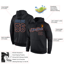 Load image into Gallery viewer, Custom Stitched Black Black-Orange Sports Pullover Sweatshirt Hoodie