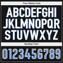 Load image into Gallery viewer, Custom Stitched Black Light Blue-White Sports Pullover Sweatshirt Hoodie