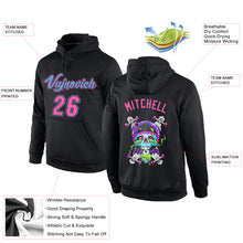 Laden Sie das Bild in den Galerie-Viewer, Custom Stitched Black Pink-Light Blue 3D Skull Fashion Sports Pullover Sweatshirt Hoodie