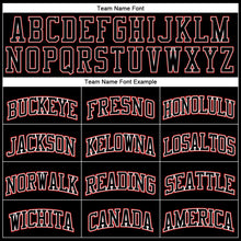 Load image into Gallery viewer, Custom Black Red Pinstripe Black-White Authentic Basketball Jersey