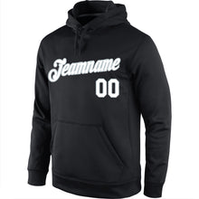 Загрузить изображение в средство просмотра галереи, Custom Stitched Black White-Silver Sports Pullover Sweatshirt Hoodie