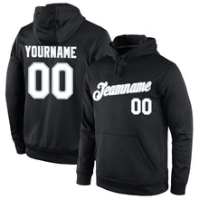 Загрузить изображение в средство просмотра галереи, Custom Stitched Black White-Silver Sports Pullover Sweatshirt Hoodie