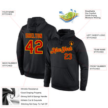 Load image into Gallery viewer, Custom Stitched Black Red-Gold Sports Pullover Sweatshirt Hoodie