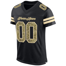 Laden Sie das Bild in den Galerie-Viewer, Custom Black Camo-Cream Mesh Authentic Football Jersey