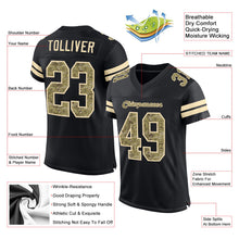 Laden Sie das Bild in den Galerie-Viewer, Custom Black Camo-Cream Mesh Authentic Football Jersey
