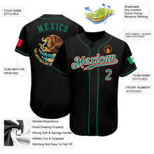 Load image into Gallery viewer, Custom Black Kelly Green-Red Authentic Mexican Flag Fashion Baseball Jersey