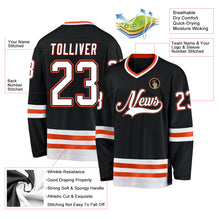 Загрузить изображение в средство просмотра галереи, Custom Black White-Orange Hockey Jersey