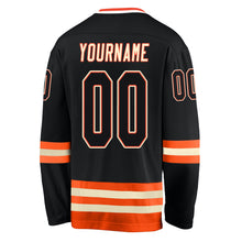 Загрузить изображение в средство просмотра галереи, Custom Black Black-Orange Hockey Jersey