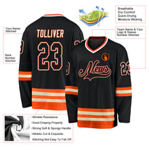 Загрузить изображение в средство просмотра галереи, Custom Black Black-Orange Hockey Jersey