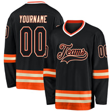 Загрузить изображение в средство просмотра галереи, Custom Black Black-Orange Hockey Jersey