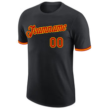 Load image into Gallery viewer, Custom Black Red-Gold Performance T-Shirt