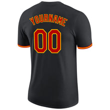Load image into Gallery viewer, Custom Black Red-Gold Performance T-Shirt