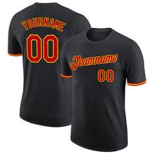 Load image into Gallery viewer, Custom Black Red-Gold Performance T-Shirt