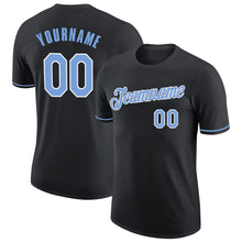Load image into Gallery viewer, Custom Black Light Blue-White Performance T-Shirt