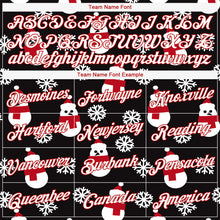 Laden Sie das Bild in den Galerie-Viewer, Custom Stitched Black Red-White Christmas 3D Sports Pullover Sweatshirt Hoodie