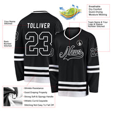 Загрузить изображение в средство просмотра галереи, Custom Black Black-White Hockey Jersey