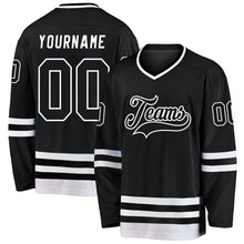 Загрузить изображение в средство просмотра галереи, Custom Black Black-White Hockey Jersey