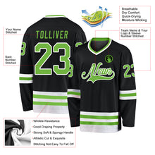 Загрузить изображение в средство просмотра галереи, Custom Black Neon Green-White Hockey Jersey