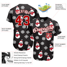 Загрузить изображение в средство просмотра галереи, Custom Black Red-White Christmas 3D Authentic Baseball Jersey