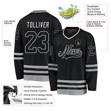 Загрузить изображение в средство просмотра галереи, Custom Black Black-Gray Hockey Jersey