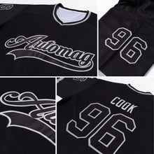 Загрузить изображение в средство просмотра галереи, Custom Black Black-Gray Hockey Jersey