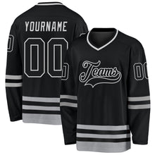 Загрузить изображение в средство просмотра галереи, Custom Black Black-Gray Hockey Jersey