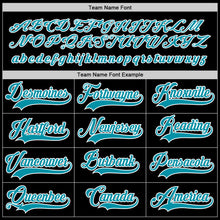 Laden Sie das Bild in den Galerie-Viewer, Custom Black Teal-White Hockey Jersey