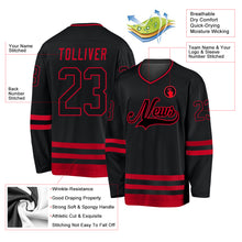 Загрузить изображение в средство просмотра галереи, Custom Black Black-Red Hockey Jersey