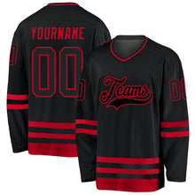 Загрузить изображение в средство просмотра галереи, Custom Black Black-Red Hockey Jersey