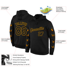 Load image into Gallery viewer, Custom Stitched Black Black-Gold 3D Pattern Design Butterfly Sports Pullover Sweatshirt Hoodie
