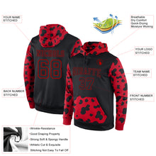 Load image into Gallery viewer, Custom Stitched Black Black-Red Sports Pullover Sweatshirt Hoodie