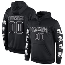 Загрузить изображение в средство просмотра галереи, Custom Stitched Black Black-White 3D Skull Fashion Sports Pullover Sweatshirt Hoodie