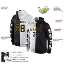 Load image into Gallery viewer, Custom Stitched Black Black-Old Gold 3D Skull Fashion Sports Pullover Sweatshirt Hoodie