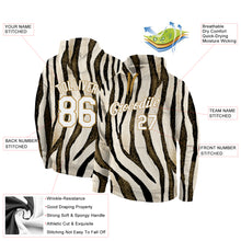 Load image into Gallery viewer, Custom Stitched Black White-Old Gold 3D Pattern Design Leopard Sports Pullover Sweatshirt Hoodie