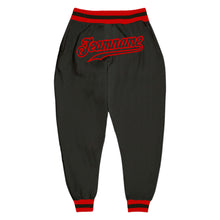 Загрузить изображение в средство просмотра галереи, Custom Black Black-Red Sports Pants