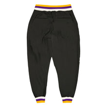 Загрузить изображение в средство просмотра галереи, Custom Black Purple-Gold Sports Pants