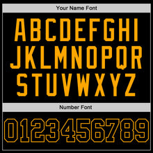 Load image into Gallery viewer, Custom Black Black-Gold Authentic Baseball Jersey