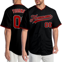 Load image into Gallery viewer, Custom Black Red-White Authentic Baseball Jersey