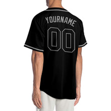 Load image into Gallery viewer, Custom Black Black-Gray Authentic Baseball Jersey